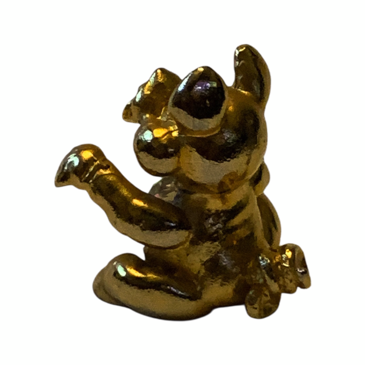 Rare Fireball Gold Solid Pewter Pig Figurine AB Crystal 1980s England Vintage Bossons by TheVoyageBird