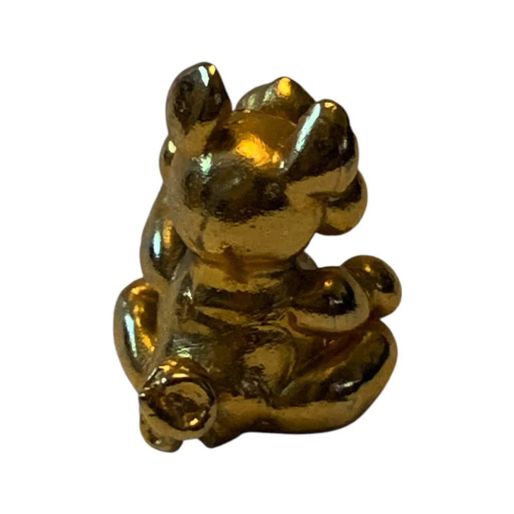 Rare Fireball Gold Solid Pewter Pig Figurine AB Crystal 1980s England Vintage Bossons by TheVoyageBird