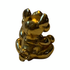 Rare Fireball Gold Solid Pewter Pig Figurine AB Crystal 1980s England Vintage Bossons by TheVoyageBird