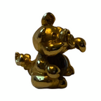 Rare Fireball Gold Solid Pewter Pig Figurine AB Crystal 1980s England Vintage Bossons by TheVoyageBird