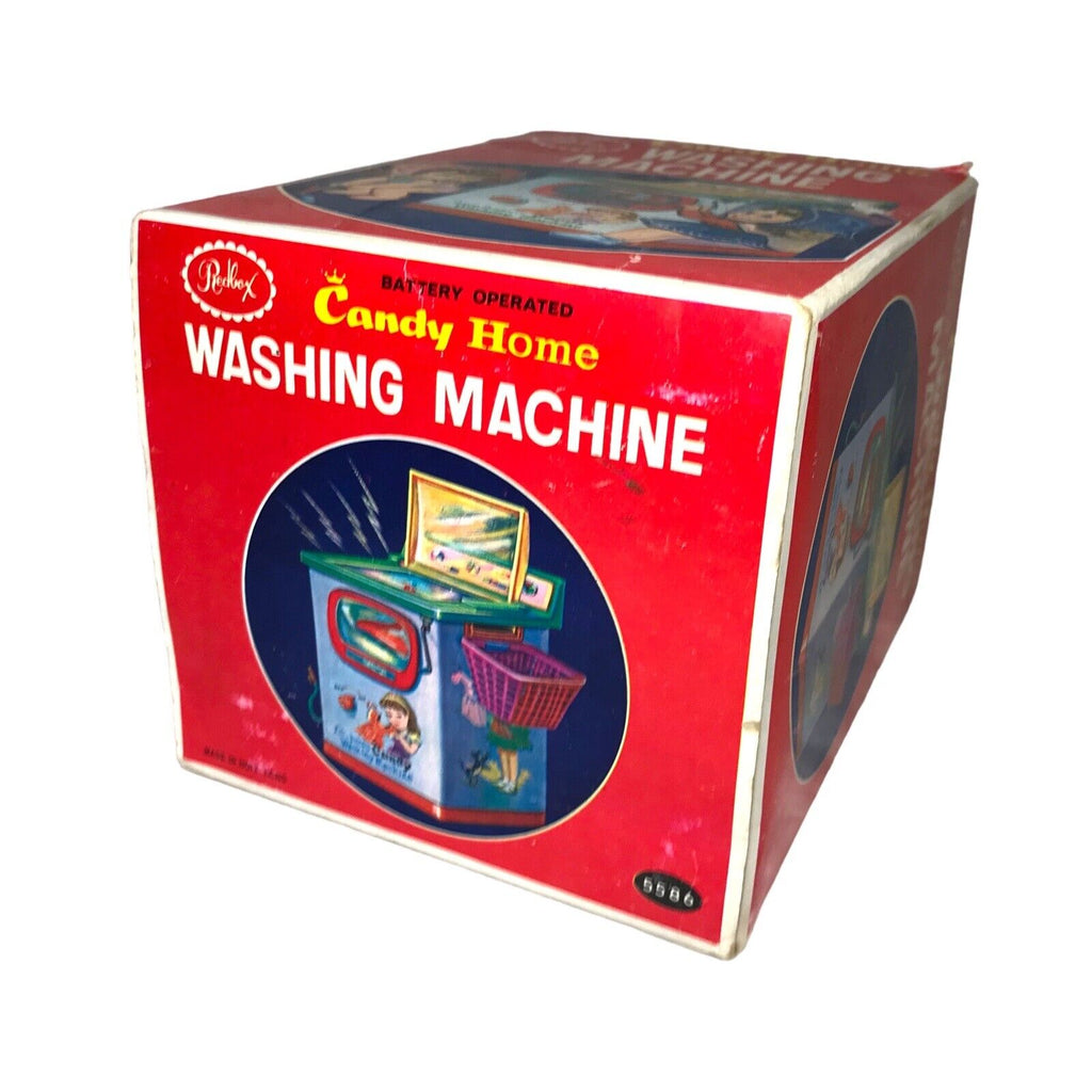 Retro Redbox Candy Home Washing Machine Tinplate Battery Operated Wind Up Washing Machine & Dryer Parts by TheVoyageBird