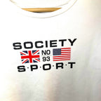 Society Sport USA White Jumper – Long Sleeve Pullover – Flags Print – Size S T-Shirts by TheVoyageBird
