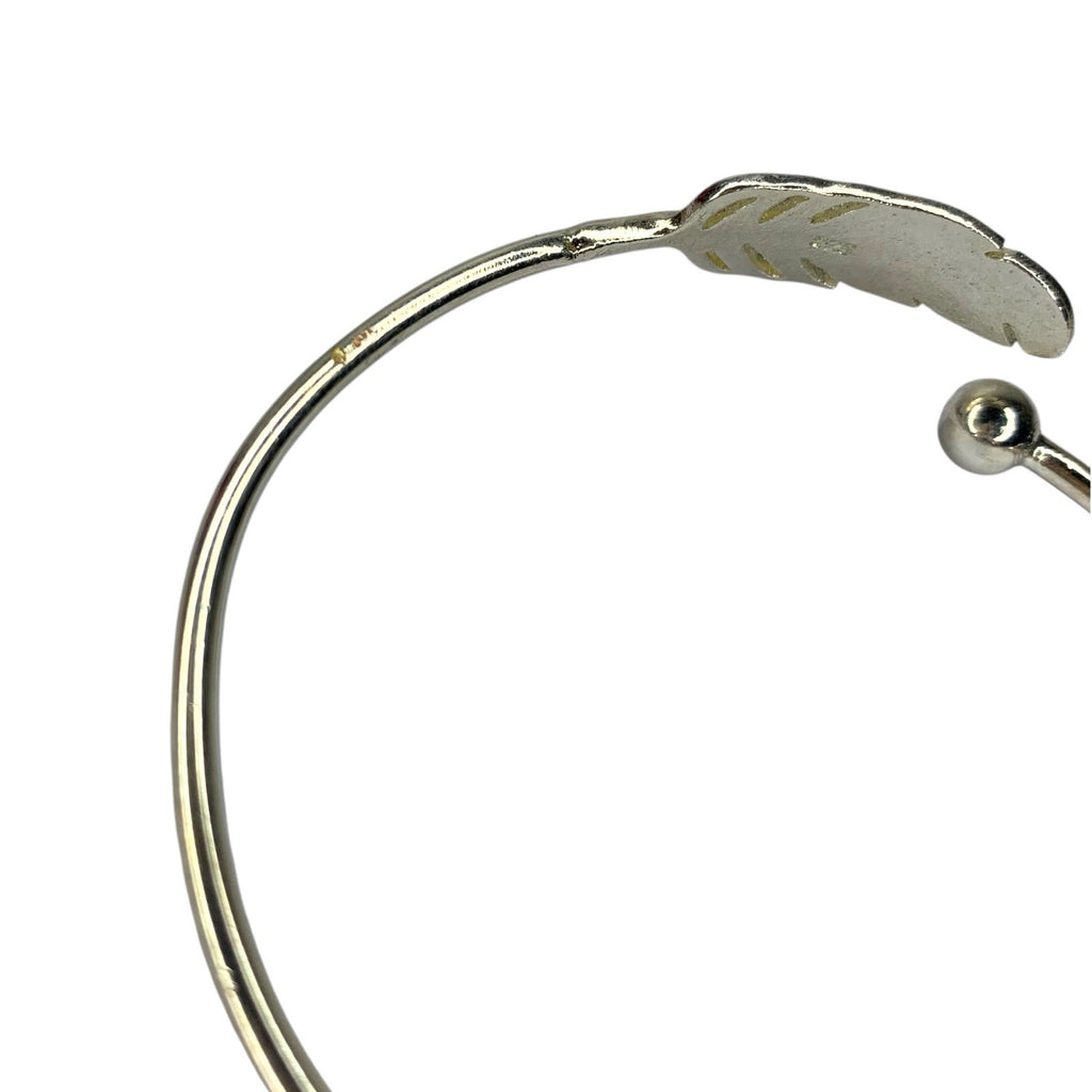 Sterling Silver 925 Feather Swirl Cuff Bangle Bracelet Bracelets by TheVoyageBird