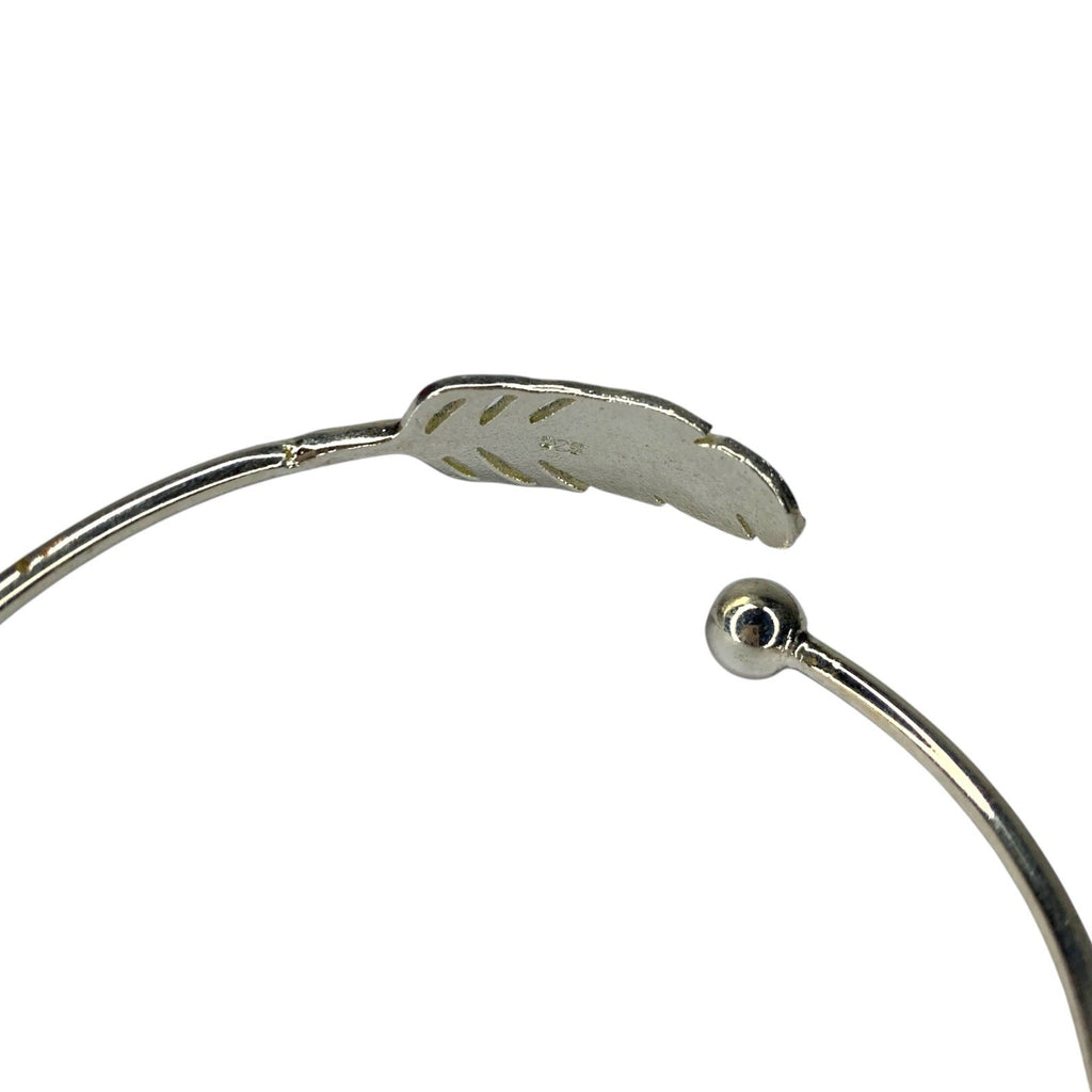 Sterling Silver 925 Feather Swirl Cuff Bangle Bracelet Bracelets by TheVoyageBird