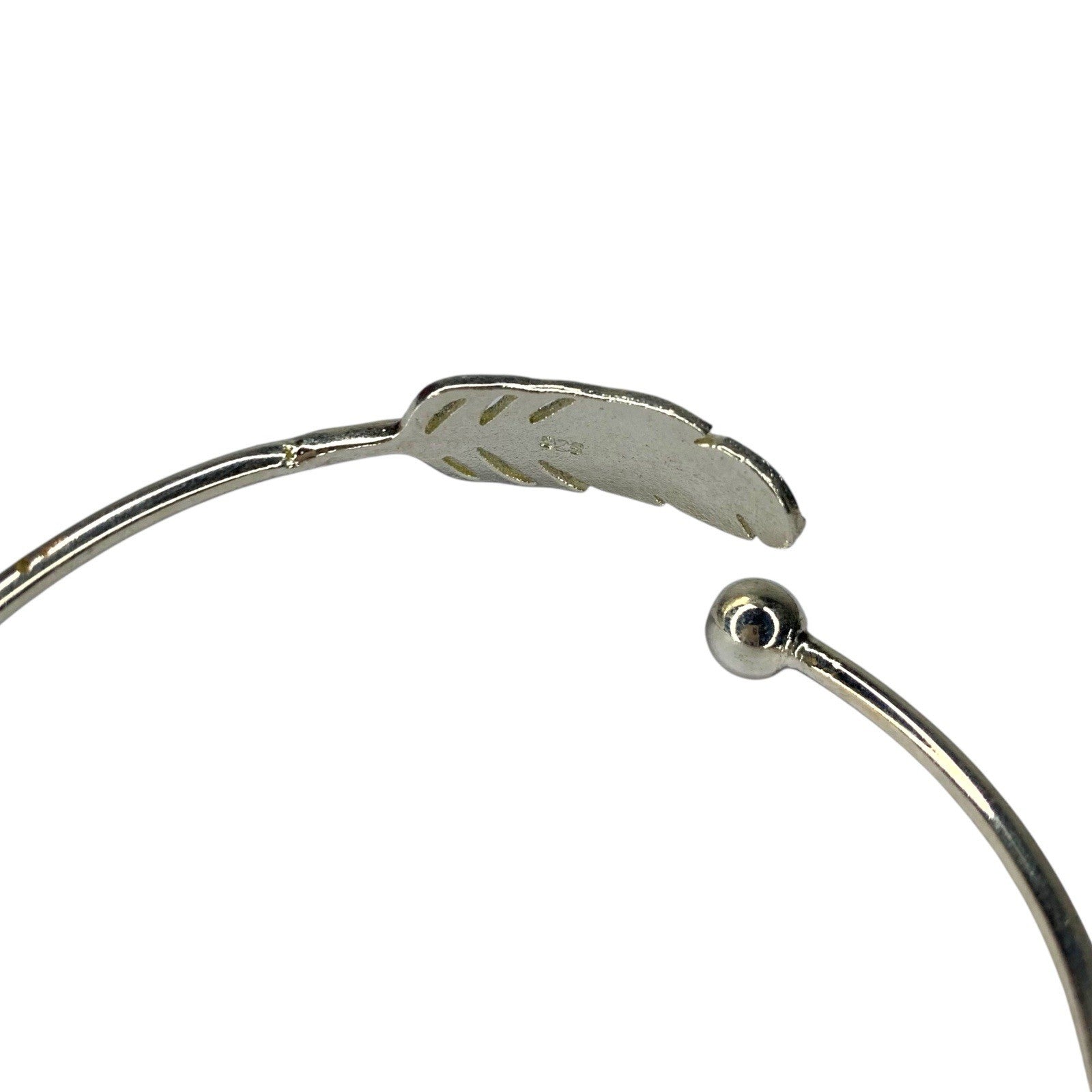 Sterling Silver 925 Feather Swirl Cuff Bangle Bracelet Bracelets by TheVoyageBird