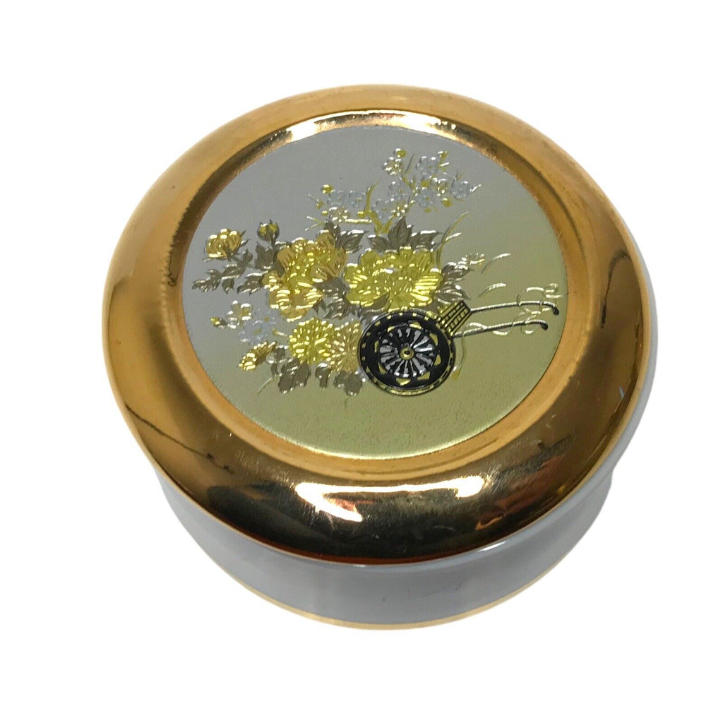 The Art of Chokin Trinket Box with Flower Engravings & Edged 24KT Gold - Japan Decorative Boxes by TheVoyageBird