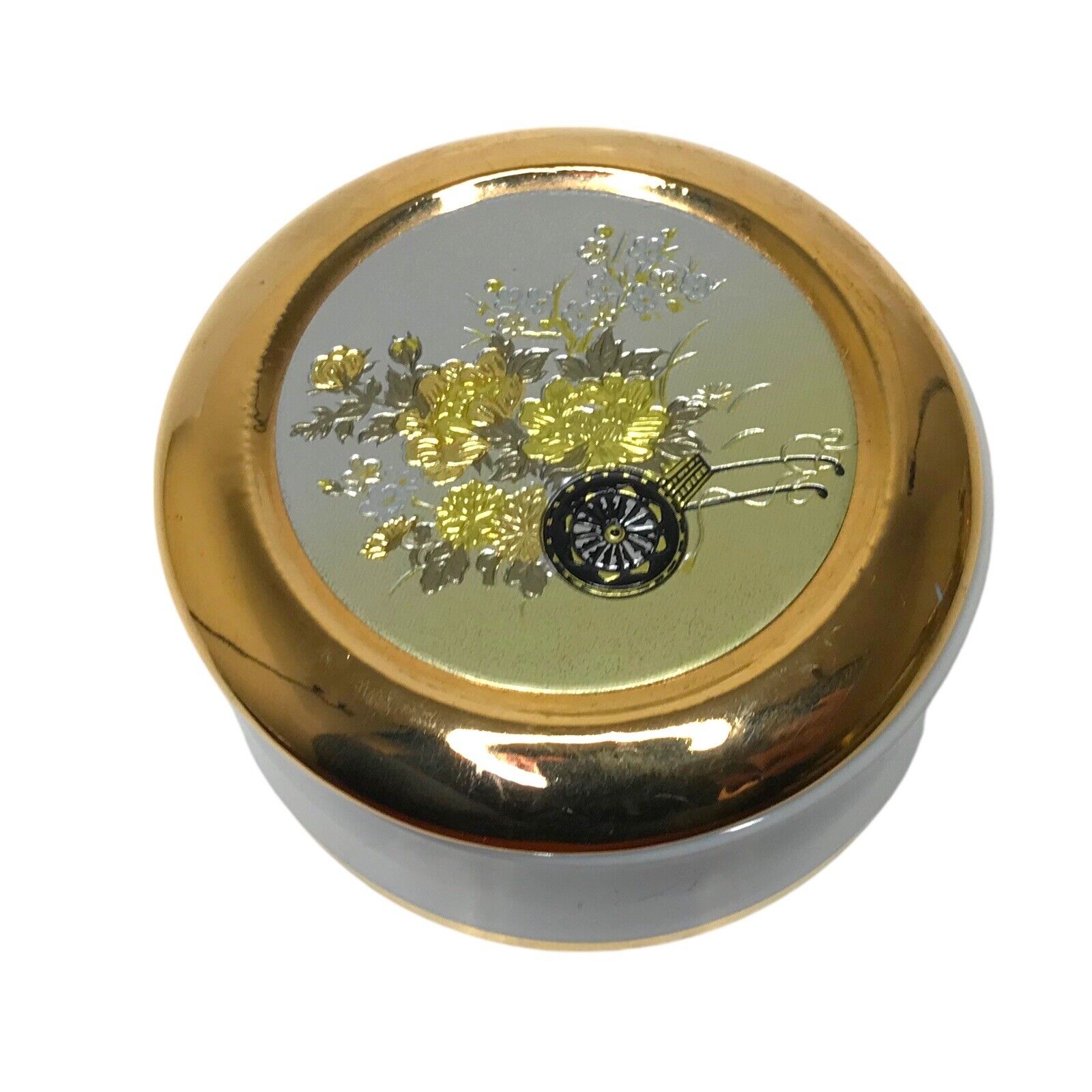 The Art of Chokin Trinket Box with Flower Engravings & Edged 24KT Gold - Japan Decorative Boxes by TheVoyageBird