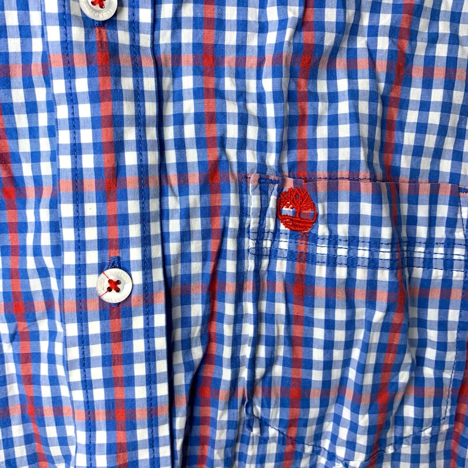 Timberland Earthkeepers Checked Shirt | Regular Fit | Blue Red White | Size XS Casual Shirts & Tops by TheVoyageBird