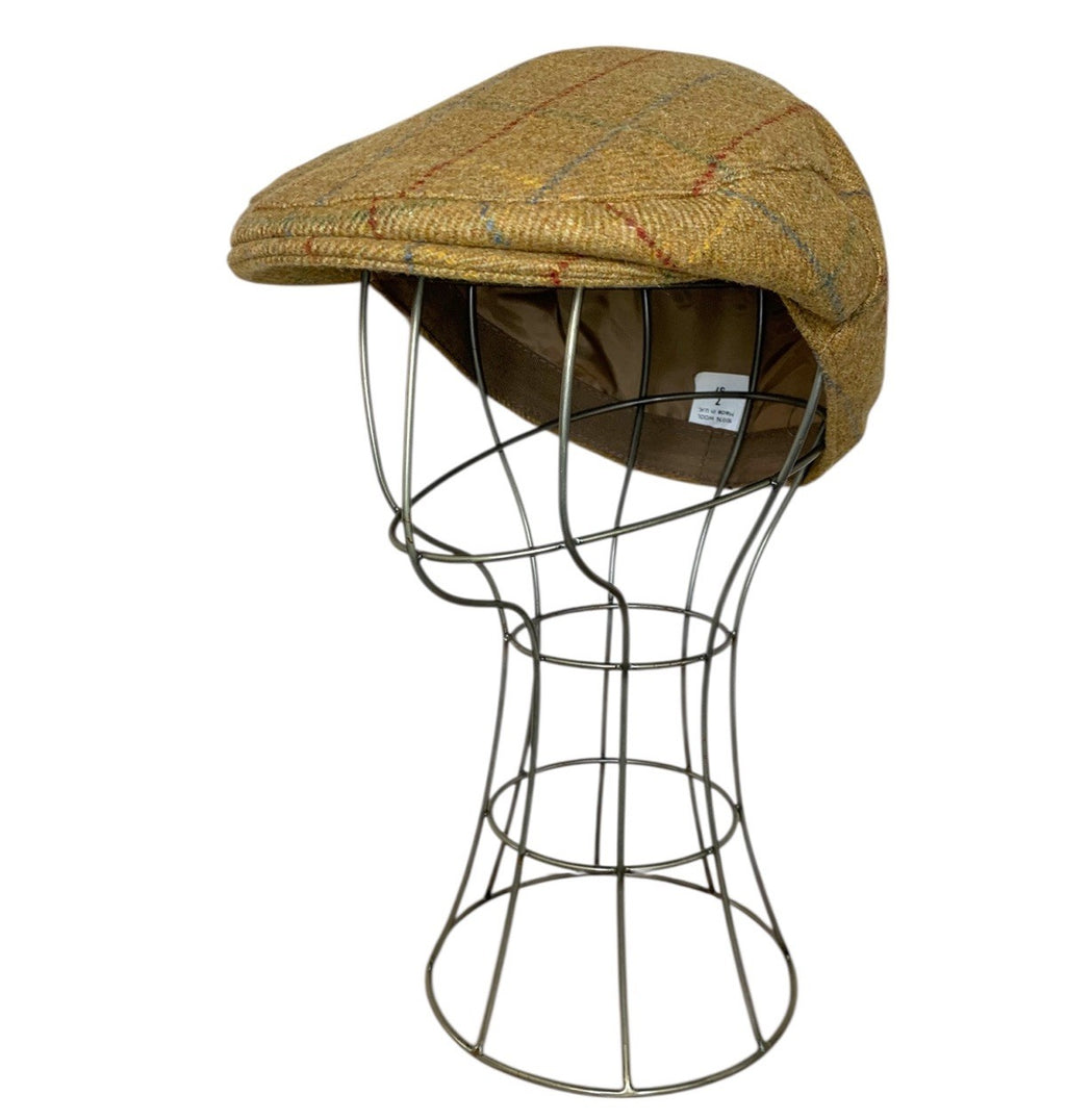 Tweedmill Cap British Made Size 7 Beige Plaid Tweed Adult Flat Cap Country Style Hats by TheVoyageBird