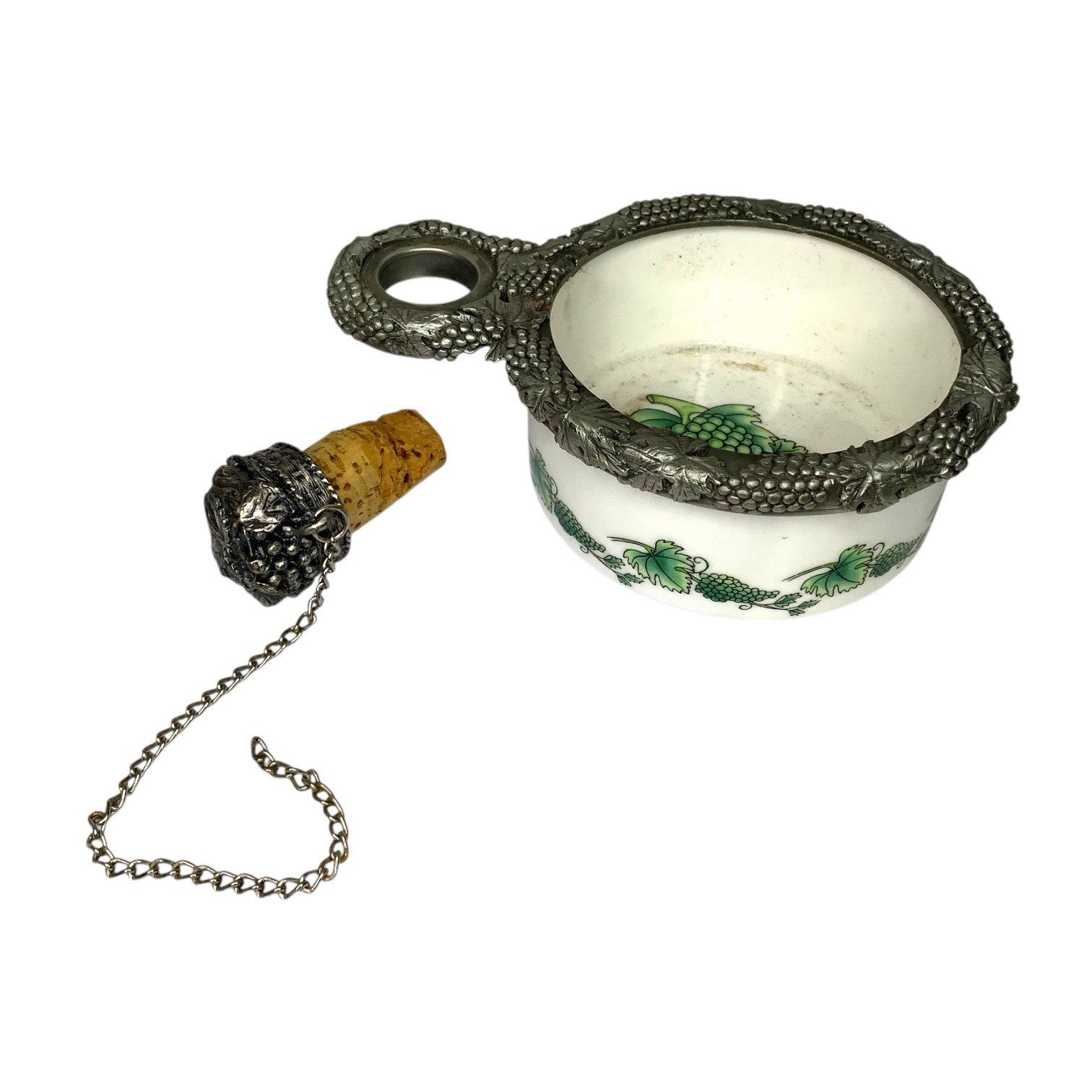 VINEYARD Brimstone Fine China Wine Bottle Holder & Bottle Stopper Grape Design Wine Bags, Boxes & Carriers by TheVoyageBird