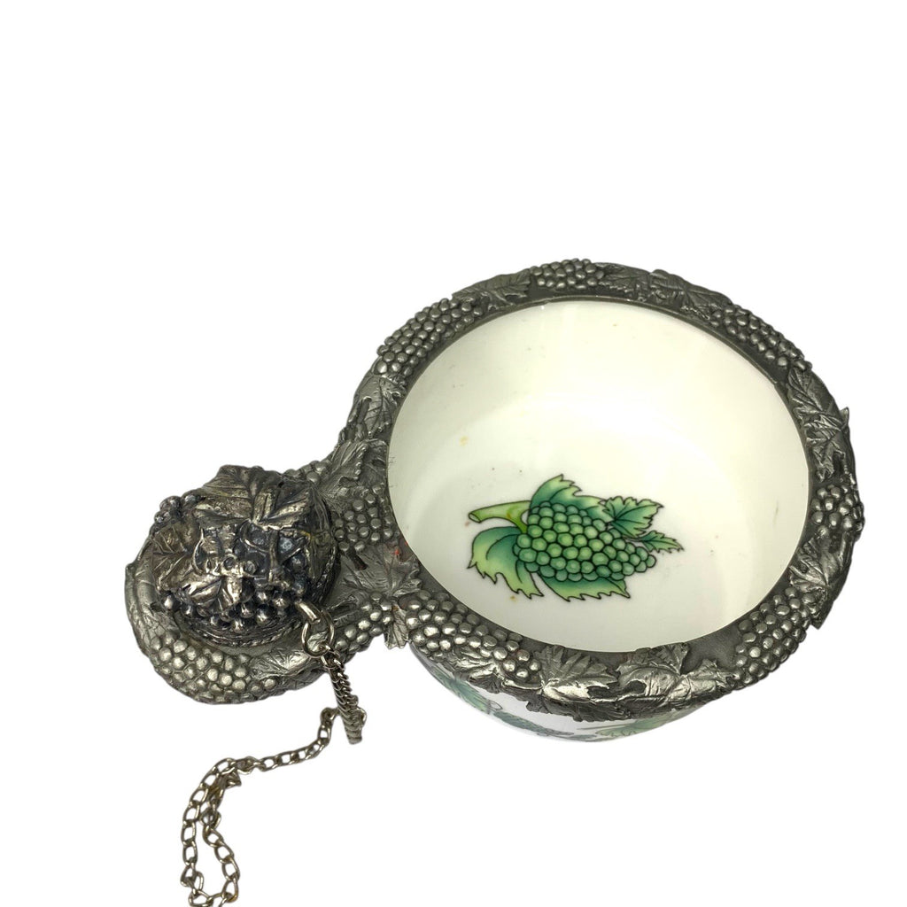 VINEYARD Brimstone Fine China Wine Bottle Holder & Bottle Stopper Grape Design Wine Bags, Boxes & Carriers by TheVoyageBird