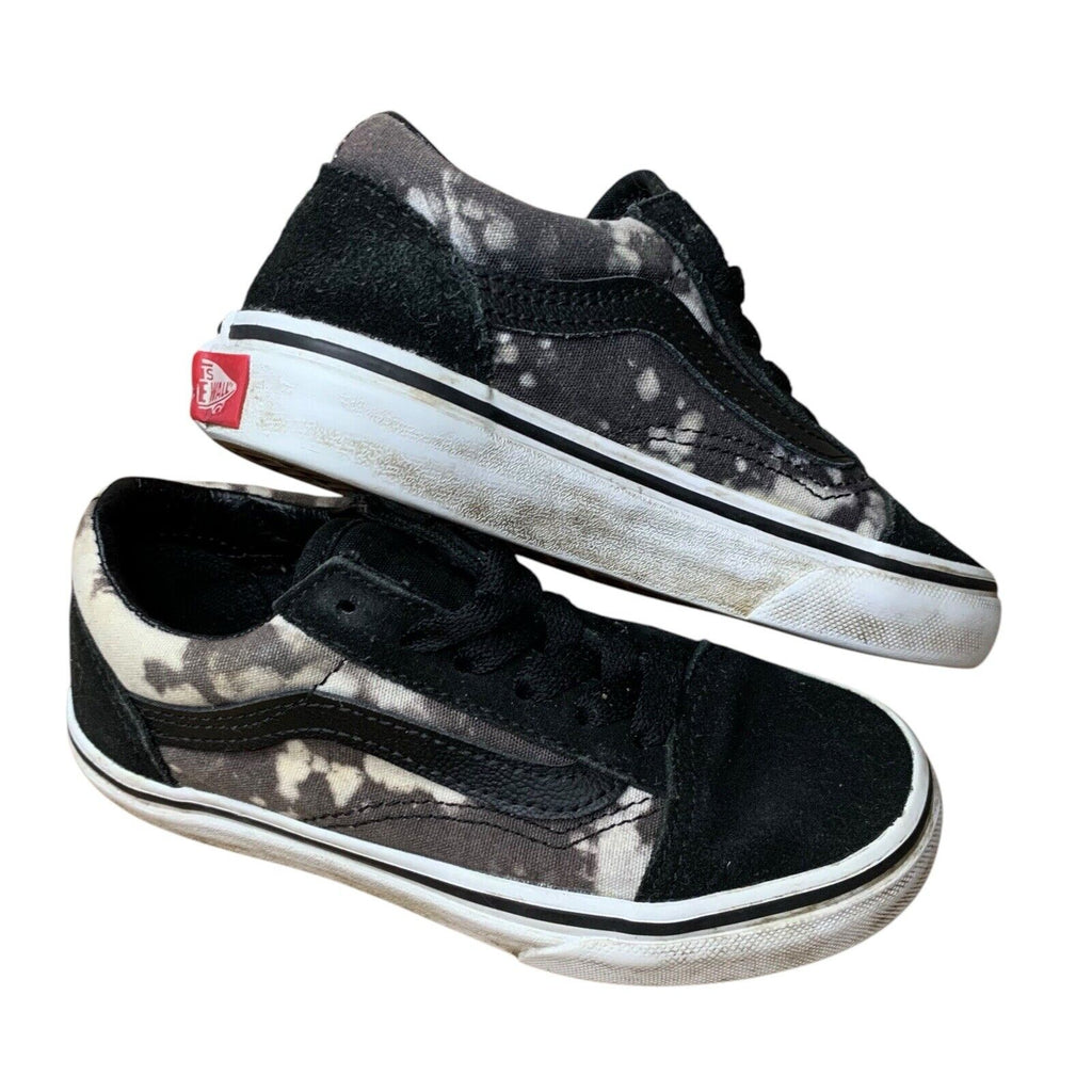 Vans Old Skool Canvas Sneakers | Kids Black & White Low Tops | UK 11 EUR 28 Unisex Kids' Shoes by TheVoyageBird