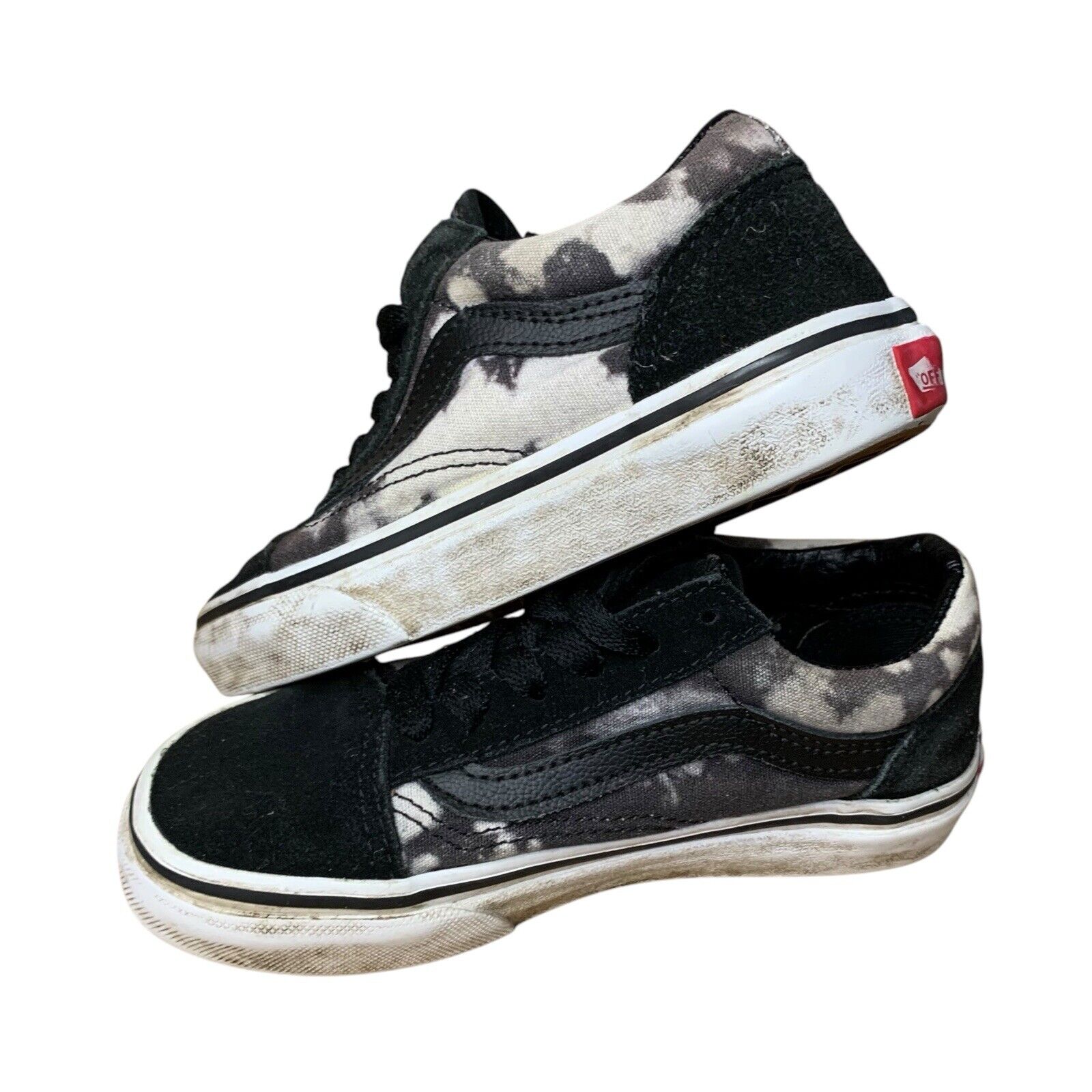 Vans Old Skool Canvas Sneakers | Kids Black & White Low Tops | UK 11 EUR 28 Unisex Kids' Shoes by TheVoyageBird