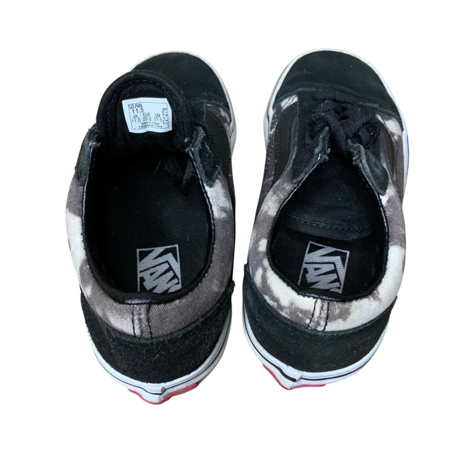 Vans Old Skool Canvas Sneakers | Kids Black & White Low Tops | UK 11 EUR 28 Unisex Kids' Shoes by TheVoyageBird