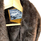 Vintage 1990s Confection Vicor Brown Fur Coat Made in Italy Rockabilly Style XXL Coats & Jackets by TheVoyageBird