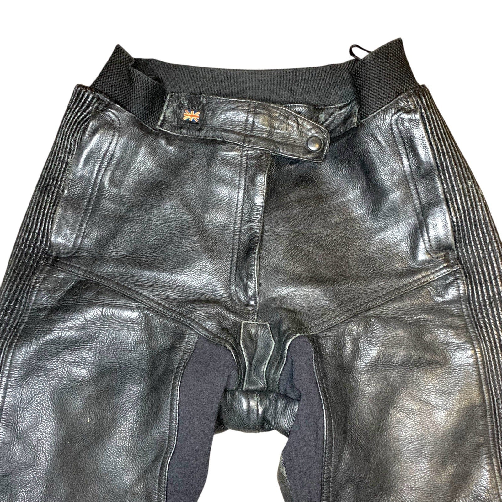 Vintage 80s Belstaff Ladies Leather Motorcycle Trousers UK 14 Black Biker Pants Trousers by TheVoyageBird