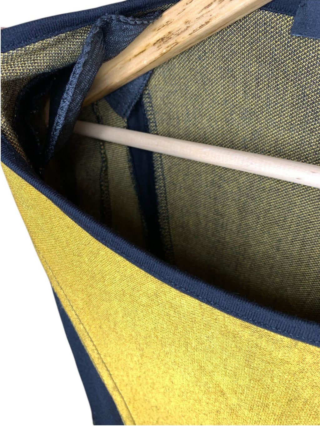 Vintage 80s Naveed Dress M Black Yellow Tree Print Jersey Shoulder Pads Dresses by TheVoyageBird