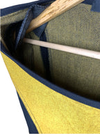 Vintage 80s Naveed Dress M Black Yellow Tree Print Jersey Shoulder Pads Dresses by TheVoyageBird