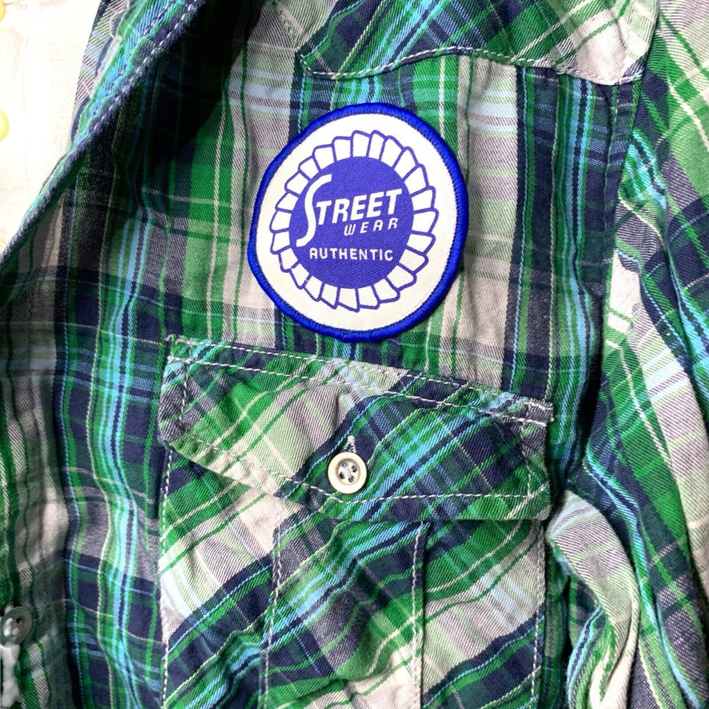 Vintage 90s/Y2K Dickies 2-Layer Green Check Long Sleeve Shirt | Size M Casual Shirts & Tops by TheVoyageBird