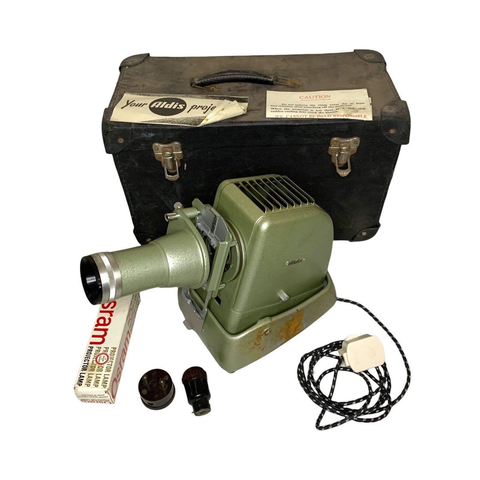 Vintage Aldis Projector with Carry Case & Osram Bulb – Untested Good Condition Vintage Projectors & Screens by TheVoyageBird