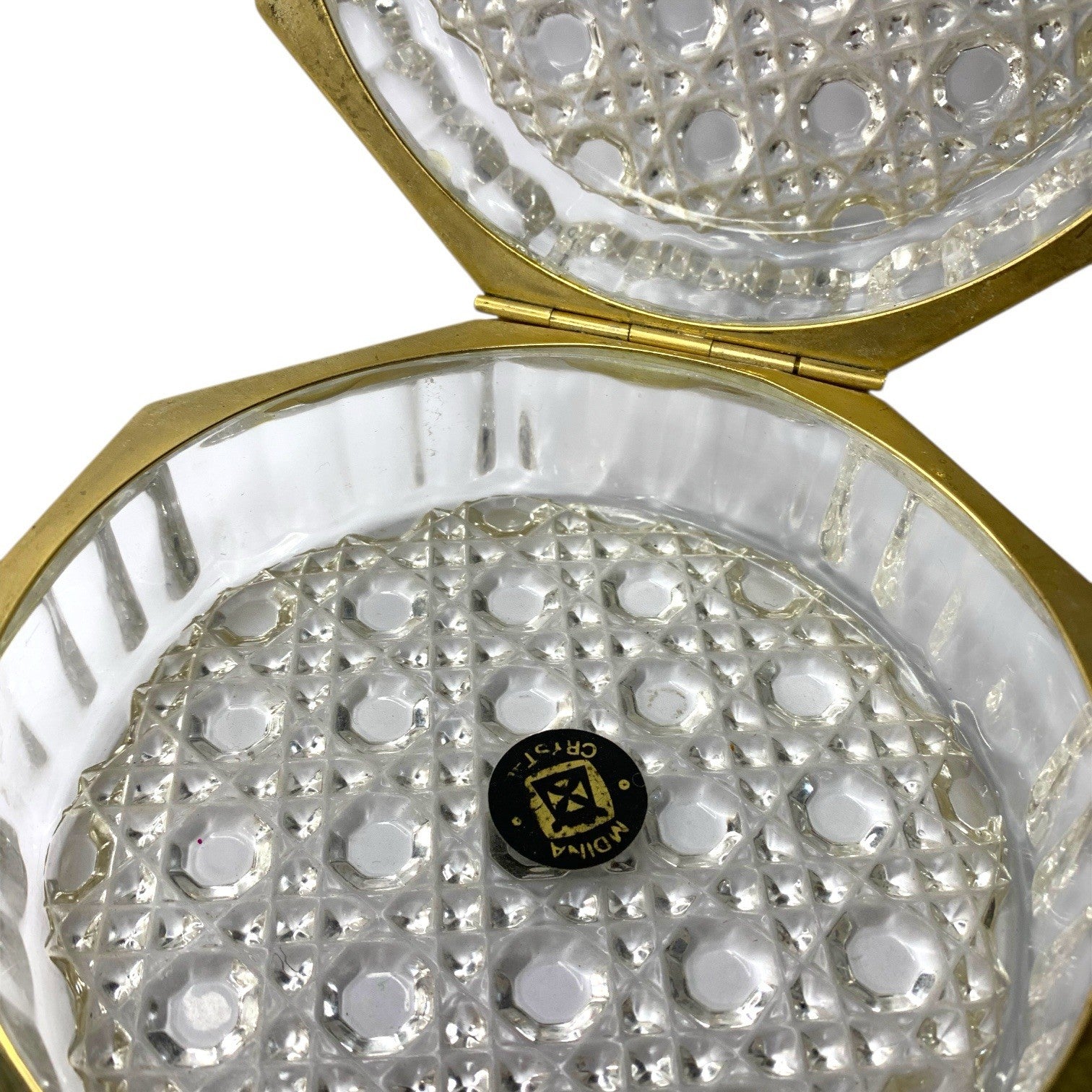 Vintage Baccarat Style Crystal Octagon Casket Box by Mdina Crystal 1960s-1980s Crystal by TheVoyageBird