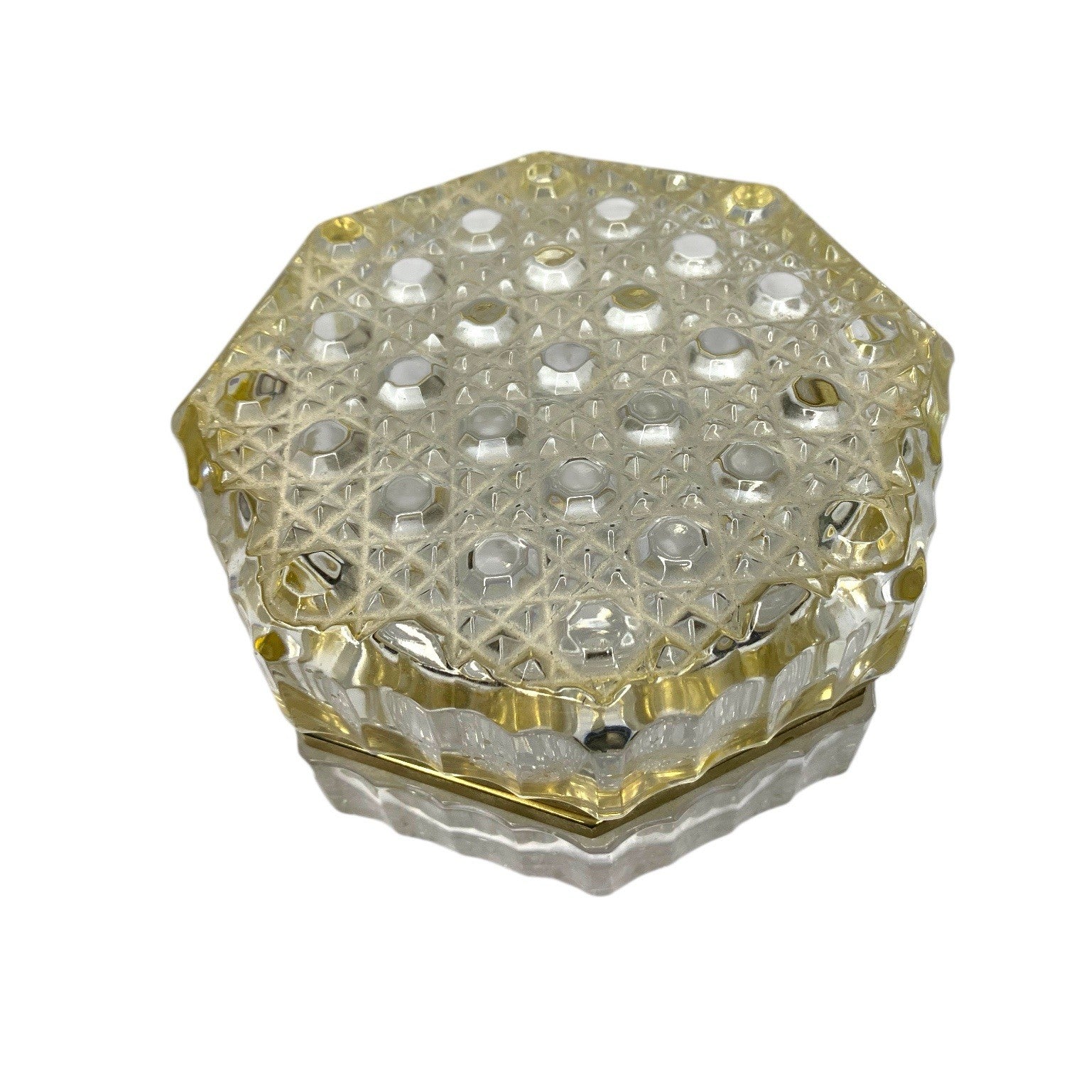 Vintage Baccarat Style Crystal Octagon Casket Box by Mdina Crystal 1960s-1980s Crystal by TheVoyageBird