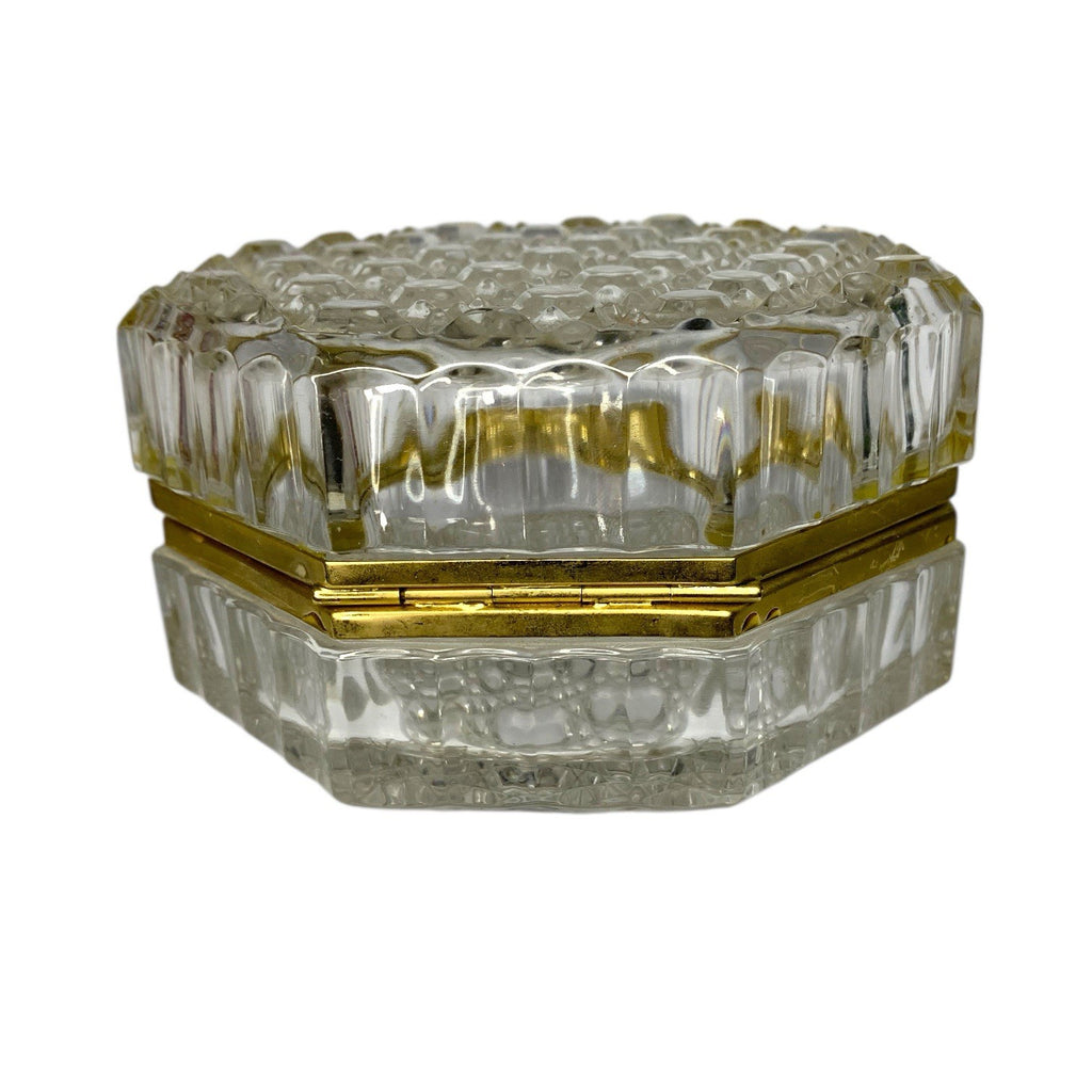 Vintage Baccarat Style Crystal Octagon Casket Box by Mdina Crystal 1960s-1980s Crystal by TheVoyageBird