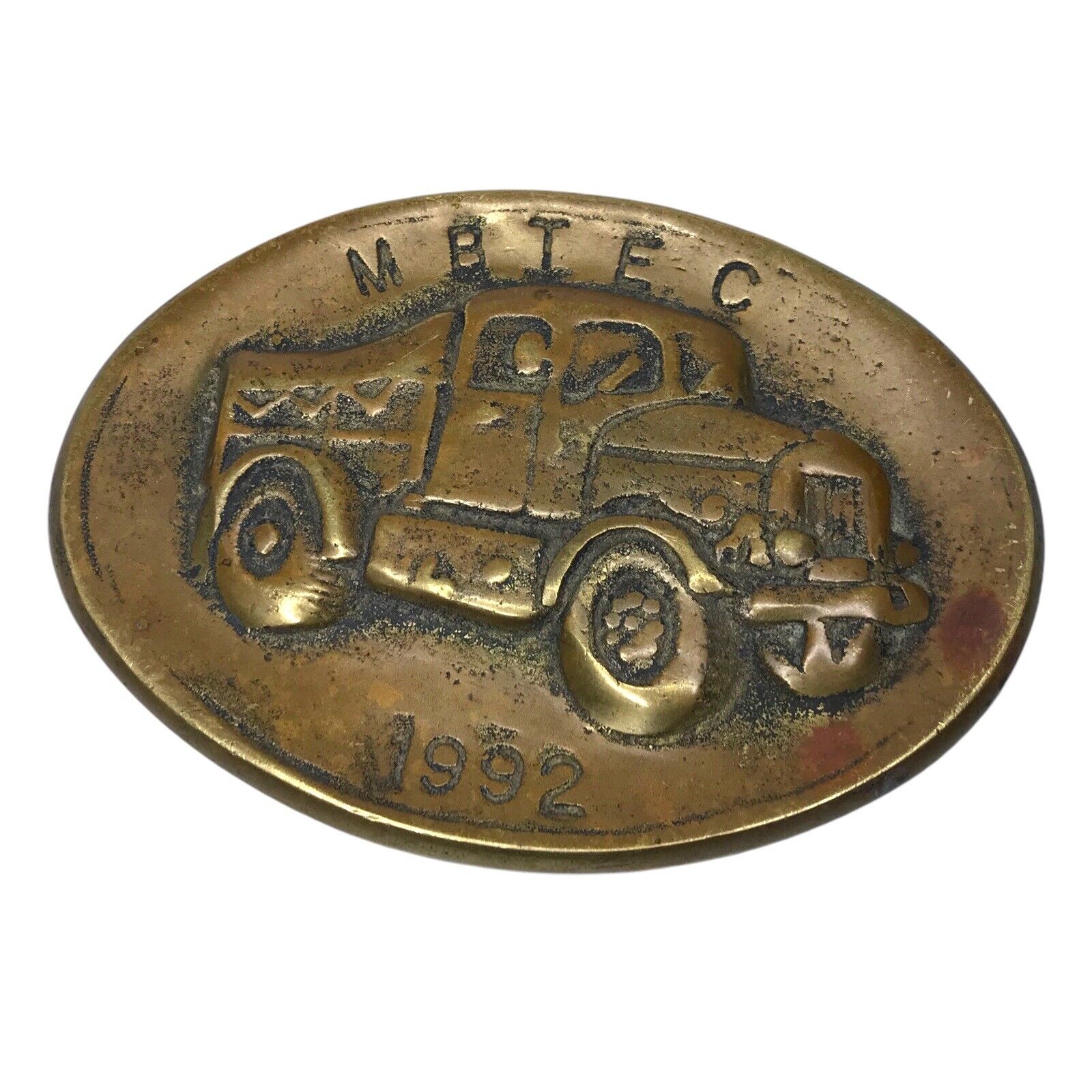 Vintage Brass Truck Medallion Plaque – MBIEC 1992 Plaques & Signs by TheVoyageBird