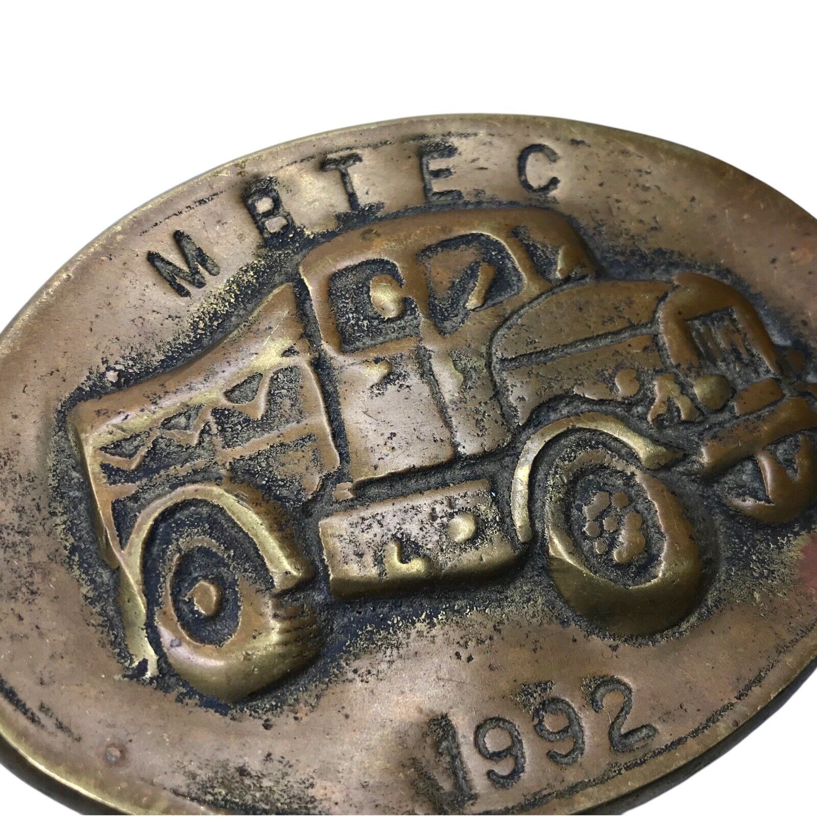 Vintage Brass Truck Medallion Plaque – MBIEC 1992 Plaques & Signs by TheVoyageBird
