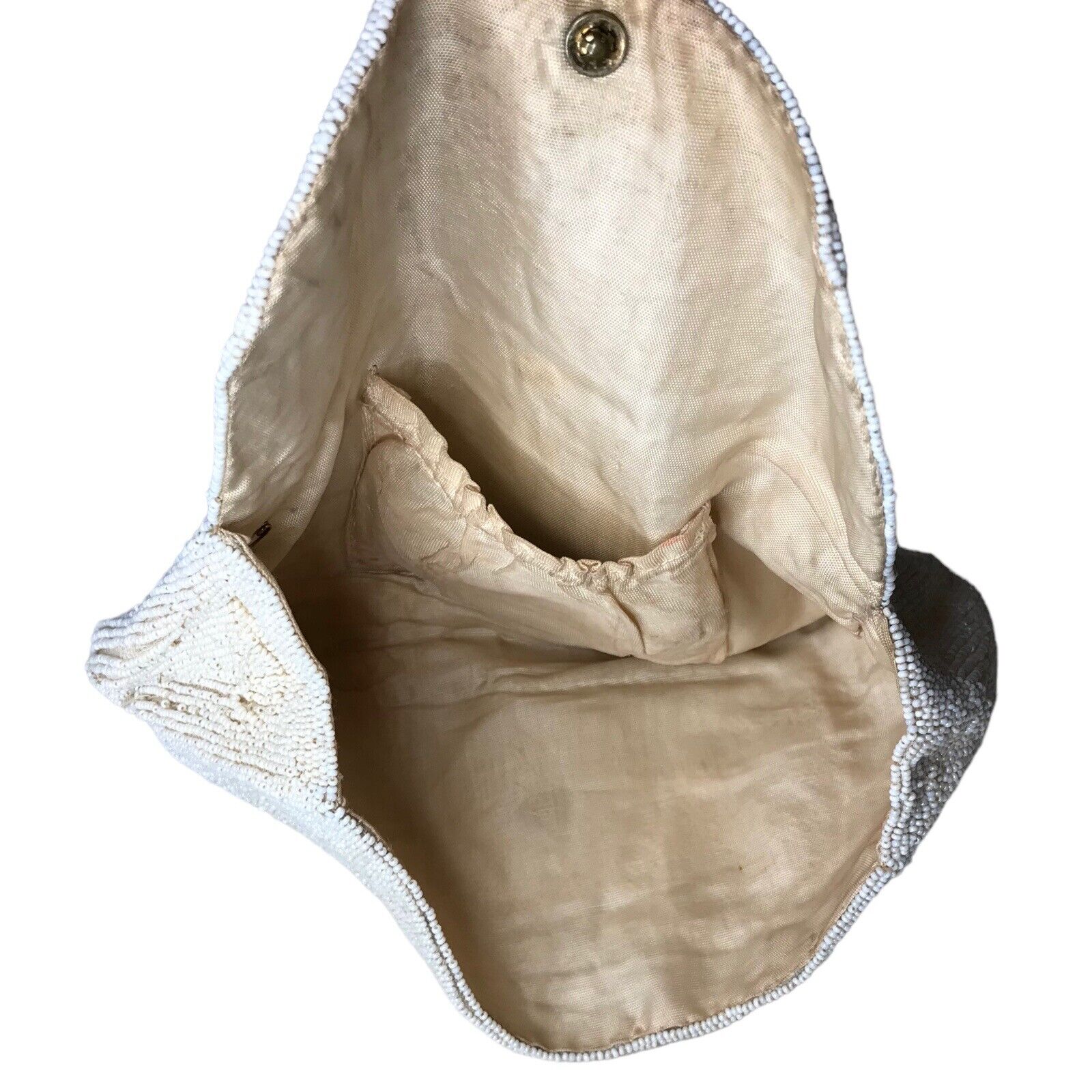 Vintage Brettle’s Silkestia White & Beige Micro Beaded Clutch Bag - Boxed Bags, Handbags & Cases by TheVoyageBird