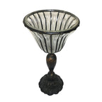 Vintage Caged Glass Cast Iron Pedestal Bowl Vase | Rustic Centerpiece Decor Adderley by TheVoyageBird