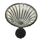 Vintage Caged Glass Cast Iron Pedestal Bowl Vase | Rustic Centerpiece Decor Adderley by TheVoyageBird