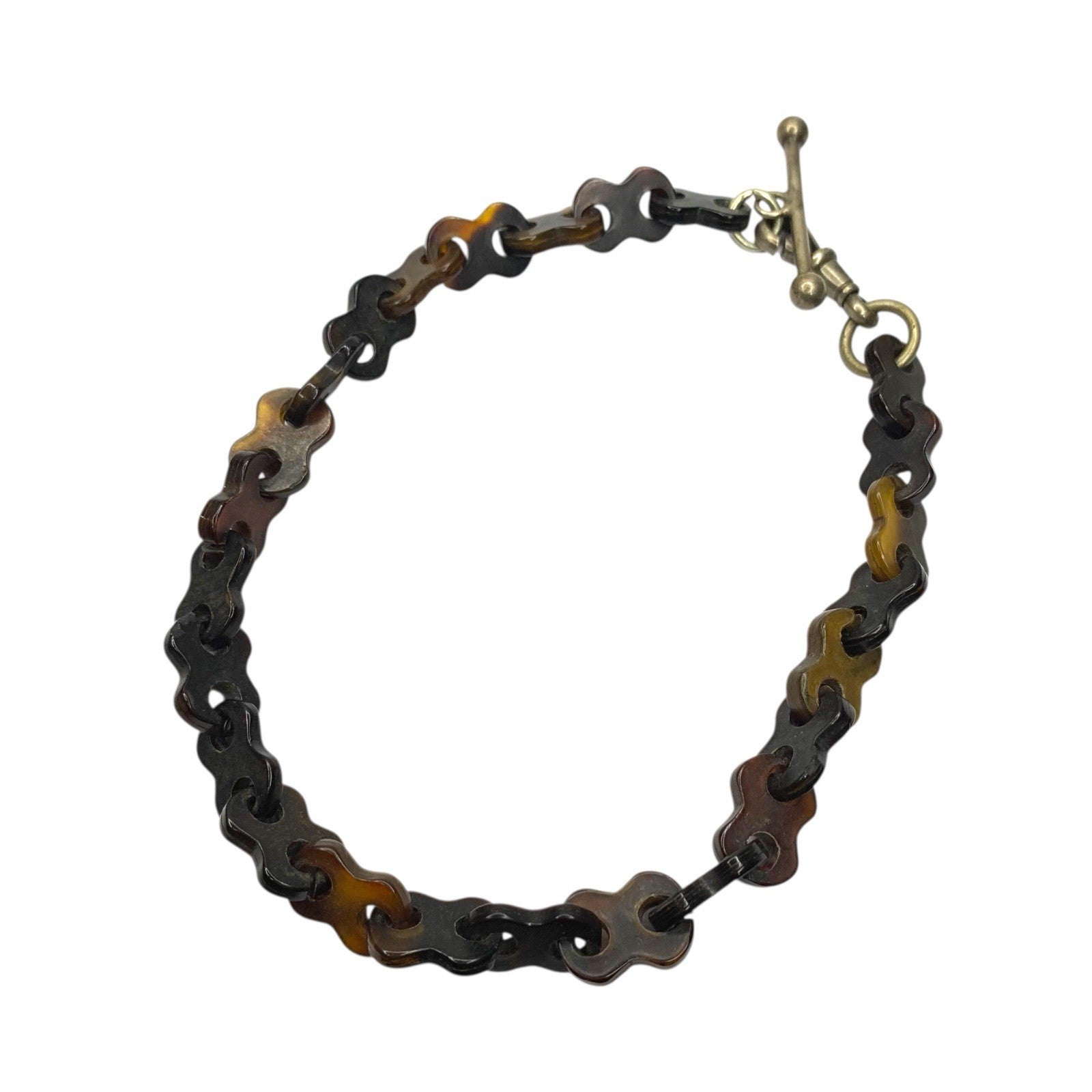 Vintage Carved Natural Buffalo Horn Chain Link Necklace Bracelet African by TheVoyageBird