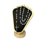 Vintage Catholic Rosary White Oval Beads Silver Tone INRI Crucifix Sacred Italy Rosaries by TheVoyageBird