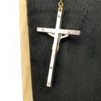 Vintage Catholic Rosary White Oval Beads Silver Tone INRI Crucifix Sacred Italy Rosaries by TheVoyageBird