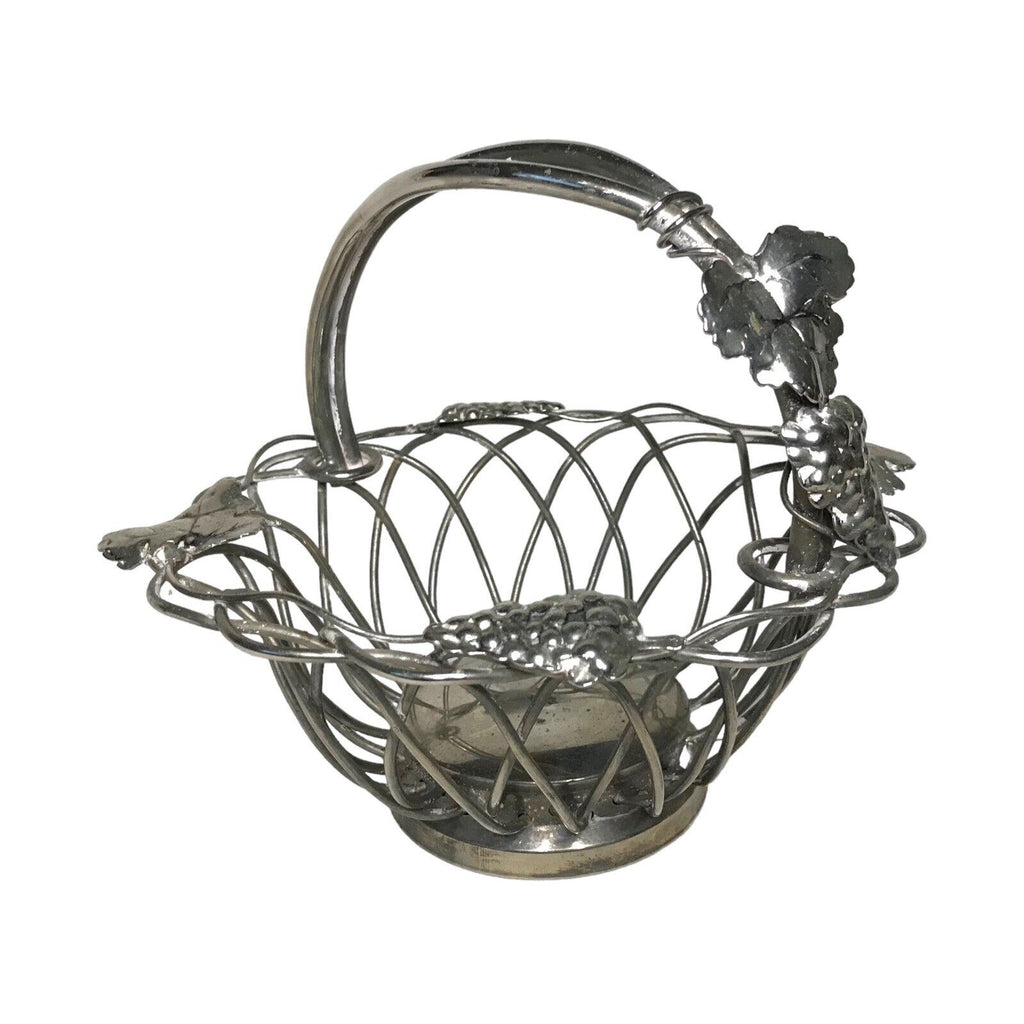 Vintage Godinger Silver Plated Large Wire Grape Leaf & Vine Basket Silver (Plate) by TheVoyageBird