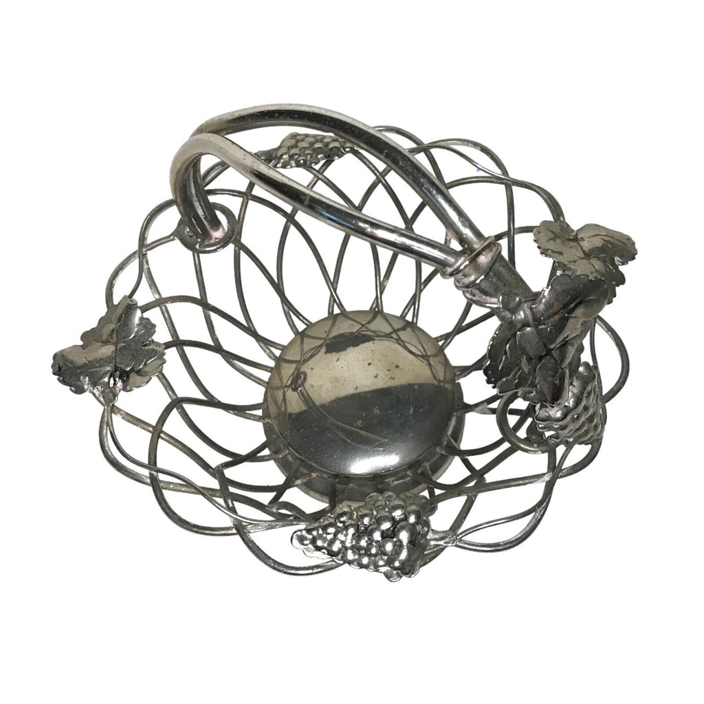 Vintage Godinger Silver Plated Large Wire Grape Leaf & Vine Basket Silver (Plate) by TheVoyageBird