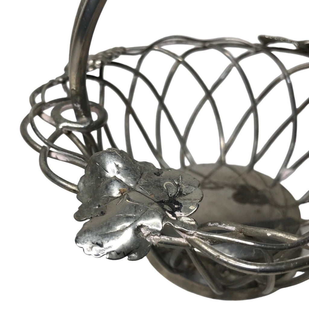 Vintage Godinger Silver Plated Large Wire Grape Leaf & Vine Basket Silver (Plate) by TheVoyageBird