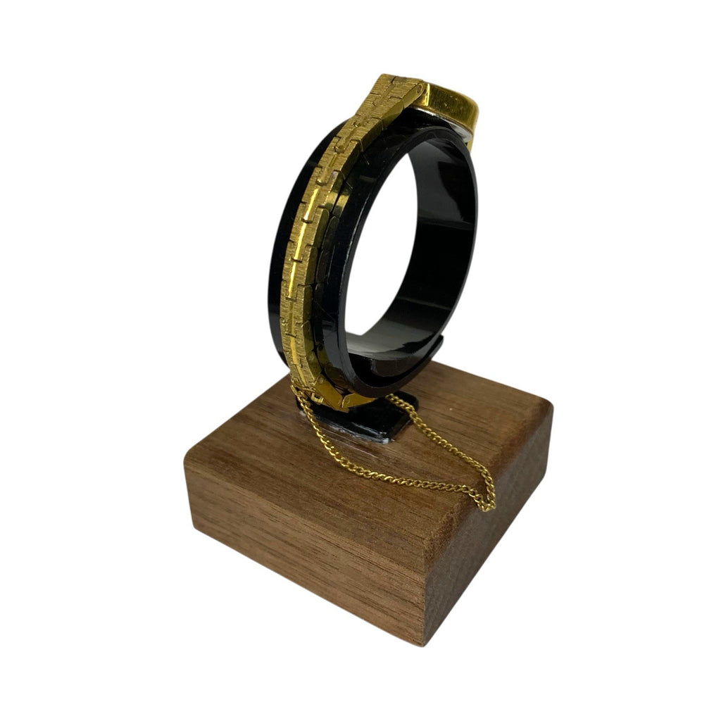 Vintage Gold Plated Accurist Ladies Watch LB507B Black Oval Dial Quartz Working Wristwatches by TheVoyageBird