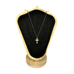 Vintage Gold Tone Cross with Textured Surface Necklace Vintage Reproduction Jewellery by TheVoyageBird