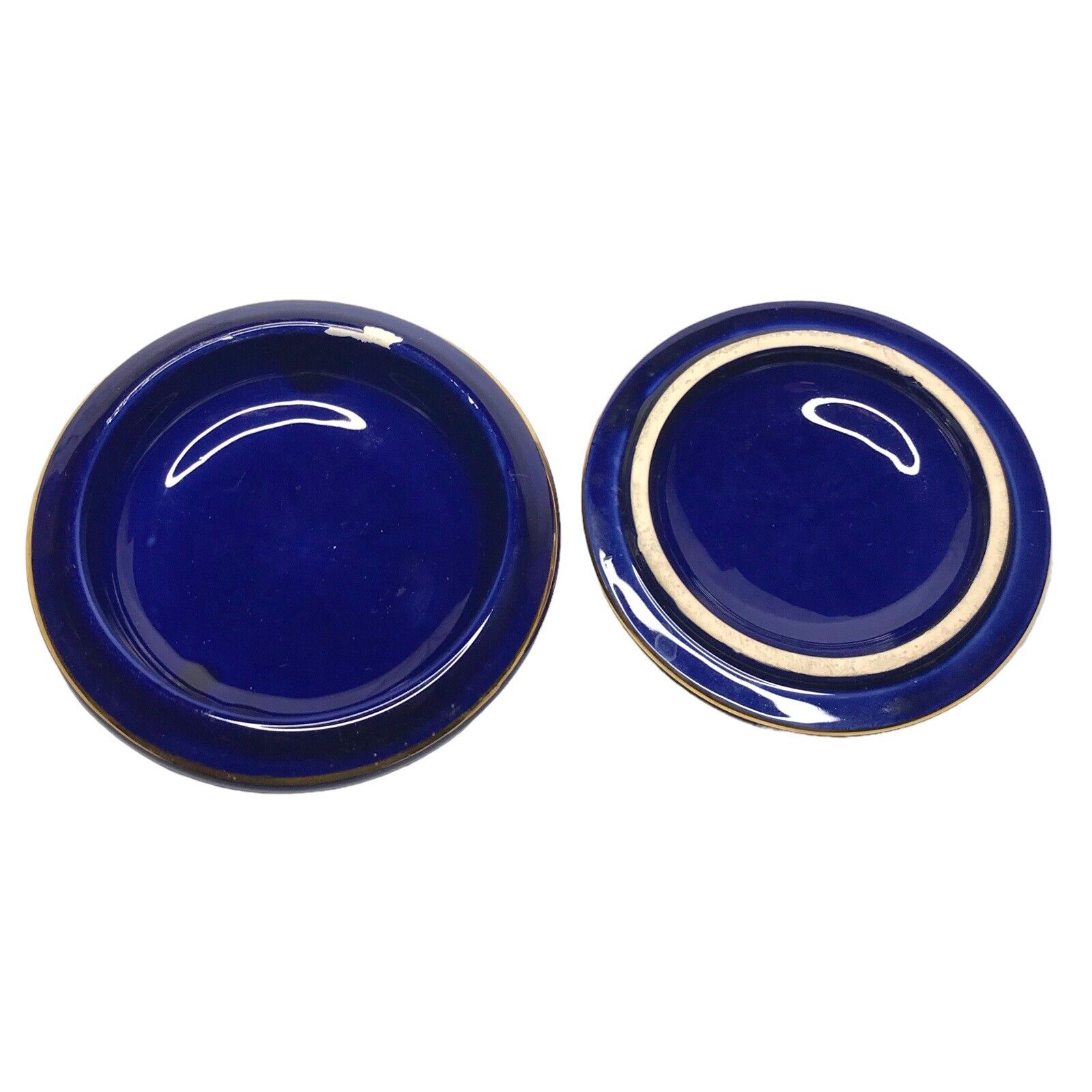 Vintage Greece Oepanenis & Aopodiath Blue with Gold Trim Trinket Dish with Lid Lilliput Lane by TheVoyageBird