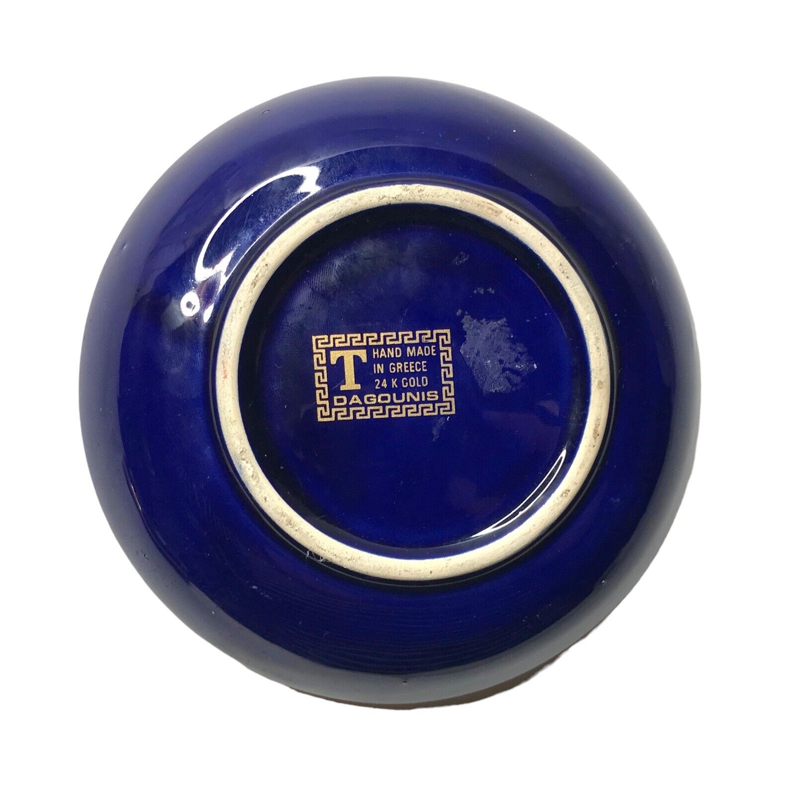 Vintage Greece Oepanenis & Aopodiath Blue with Gold Trim Trinket Dish with Lid Lilliput Lane by TheVoyageBird