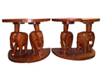 Vintage Hand Carved Wooden Elephant Pedestal Tables Set of 4 Nesting Project Tables by TheVoyageBird