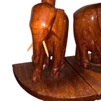 Vintage Hand Carved Wooden Elephant Pedestal Tables Set of 4 Nesting Project Tables by TheVoyageBird