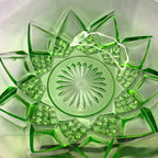 Vintage Hazel Atlas Diamond Arches Uranium Glass Large Bowl & 4 Dessert Bowls Bowls by TheVoyageBird