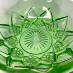 Vintage Hazel Atlas Diamond Arches Uranium Glass Large Bowl & 4 Dessert Bowls Bowls by TheVoyageBird