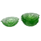 Vintage Hazel Atlas Diamond Arches Uranium Glass Large Bowl & 4 Dessert Bowls Bowls by TheVoyageBird