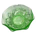 Vintage Hazel Atlas Diamond Arches Uranium Glass Large Bowl & 4 Dessert Bowls Bowls by TheVoyageBird