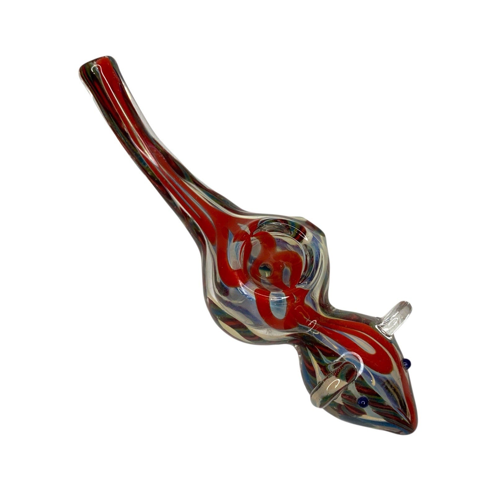 Vintage Heavy Glass Mouse Figurine Red Blue Marble Art Glass Animal Collectible Glass Figurines by TheVoyageBird