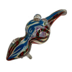 Vintage Heavy Glass Mouse Figurine Red Blue Marble Art Glass Animal Collectible Glass Figurines by TheVoyageBird